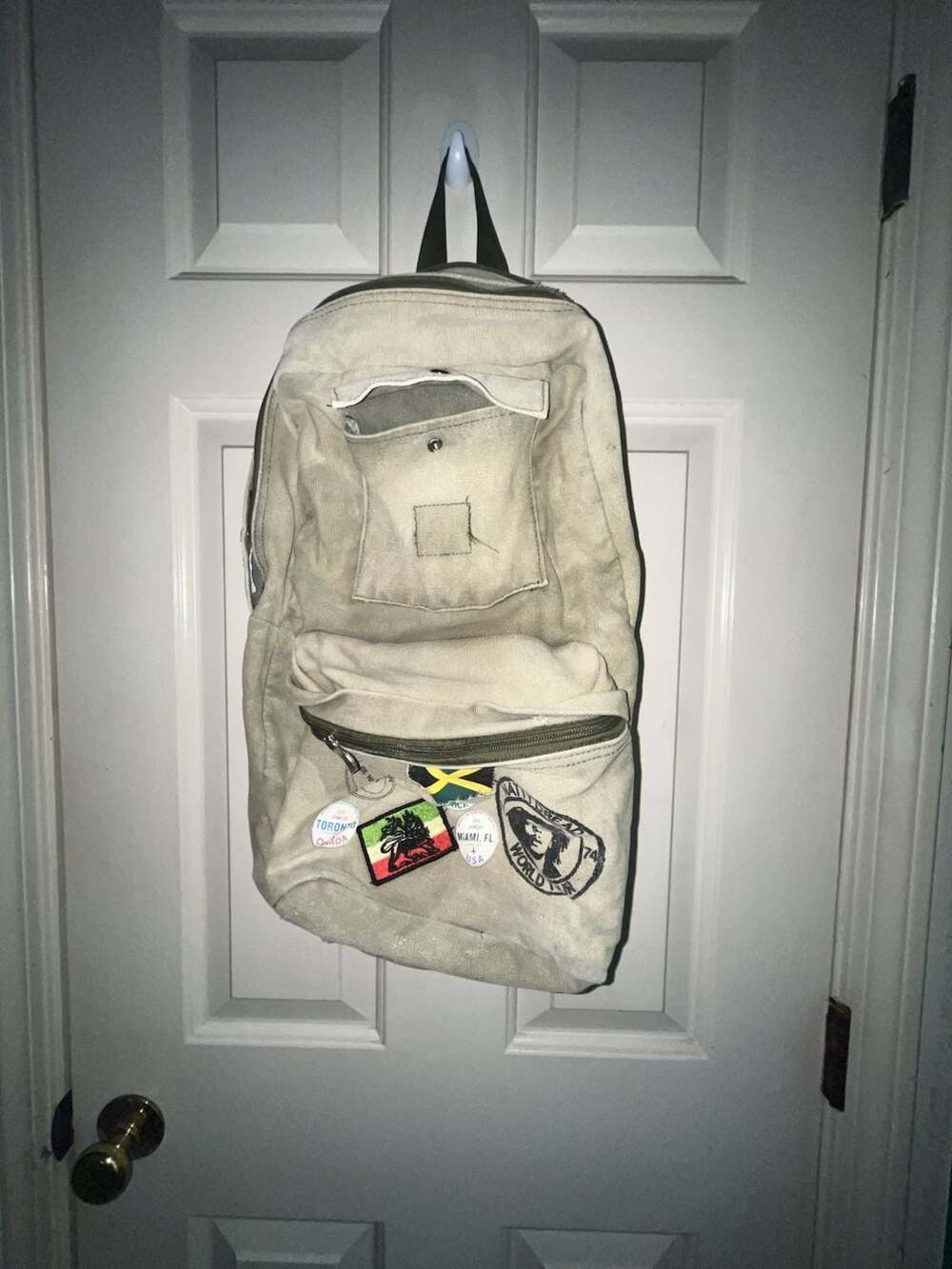 Roots Bob Marley Natty Dread World Tour Canvas Backpack with Custom Patches